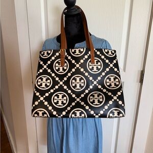 Tory Burch T Monogram Contrast Tote